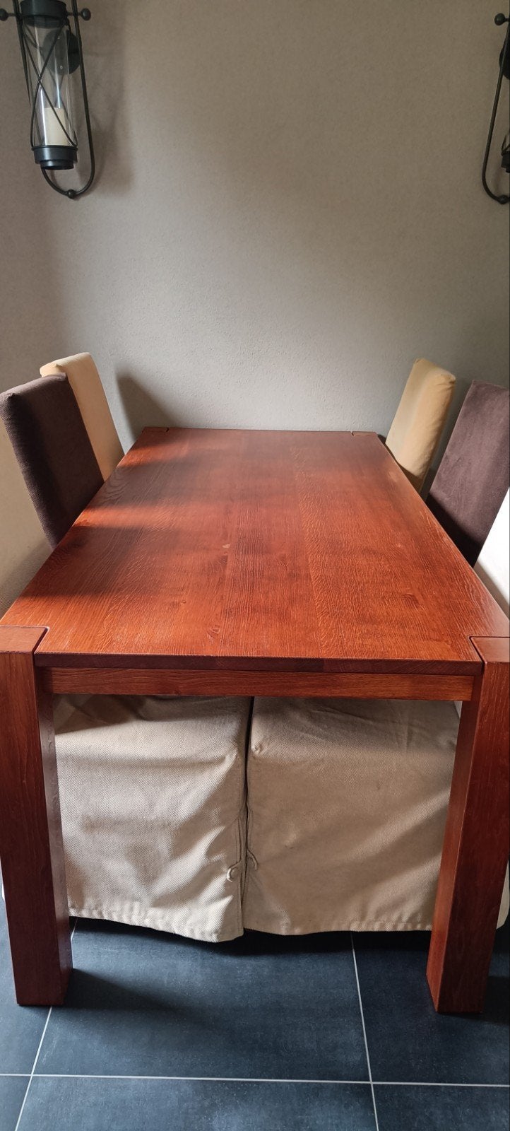 Eetkamertafel, 6-persoons, eikenhout, kersenkleur
Eikenhout,, Ophalen, Eikenhout, 50 tot 100 cm, Zo goed als nieuw