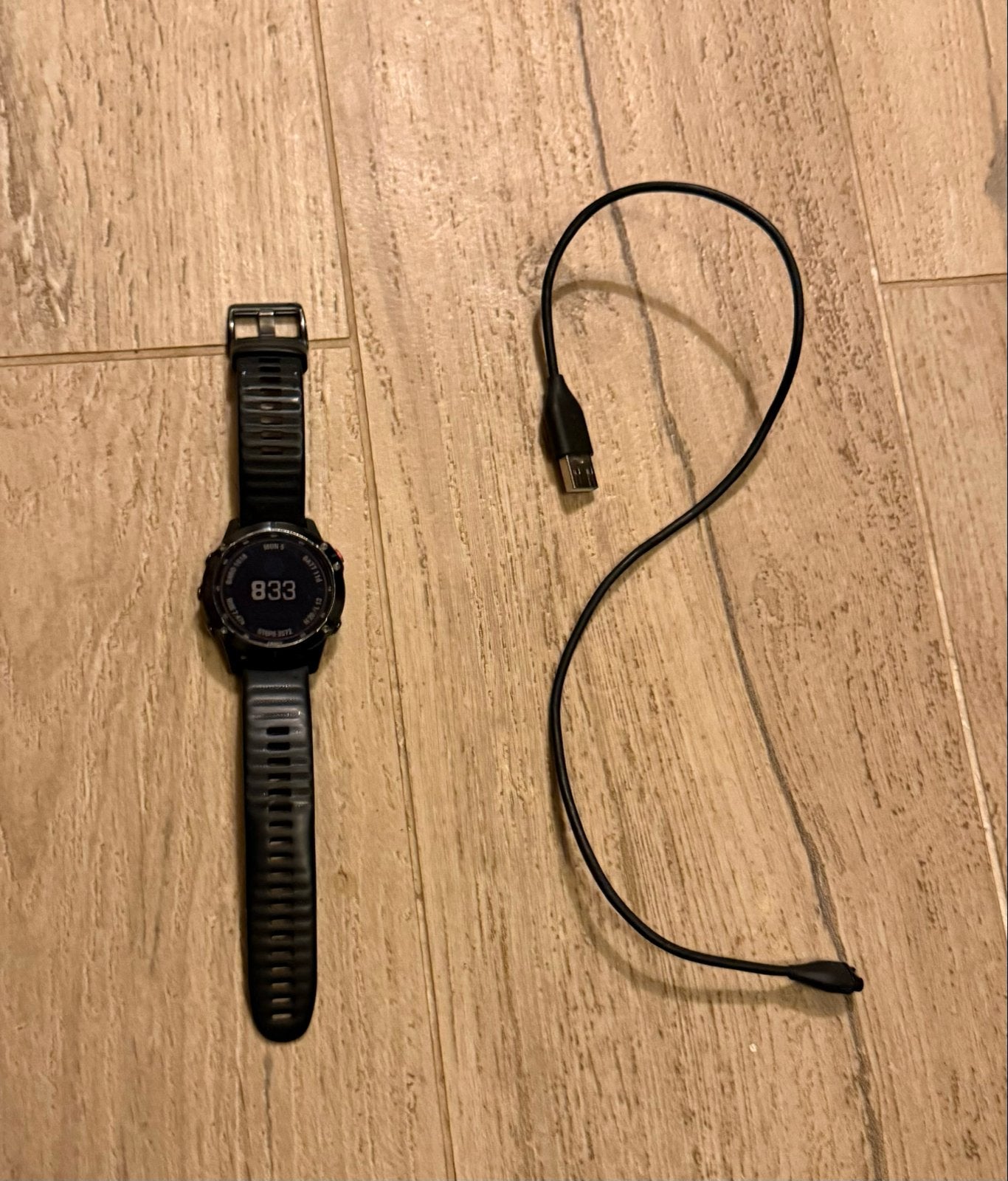 Garmin Fenix 6 Pro Solar sporthorloge met oplader, Afstand, Zwart, Ophalen of Verzenden, Zo goed als nieuw