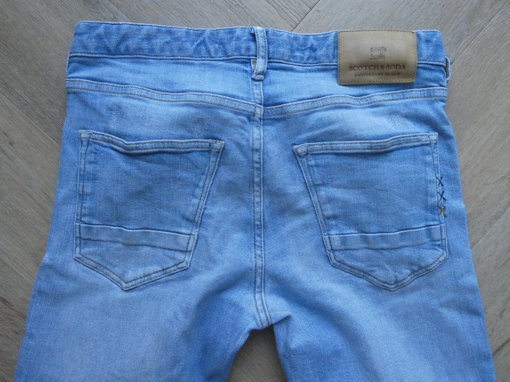 Scotch & Soda Skim spijkerbroek maat 31-34, Blauw, W32 (confectie 46) of kleiner, Ophalen of Verzenden, Zo goed als nieuw