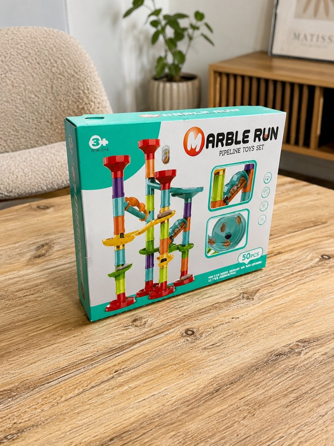 Knikkerbaan nieuw 50 delig met knikkers, Kinderen en Baby's, Speelgoed | Educatief en Creatief, Ophalen of Verzenden, Nieuw