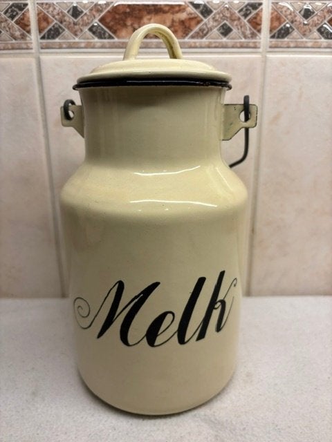 Emaille Melk Bus "Melk", Ophalen of Verzenden