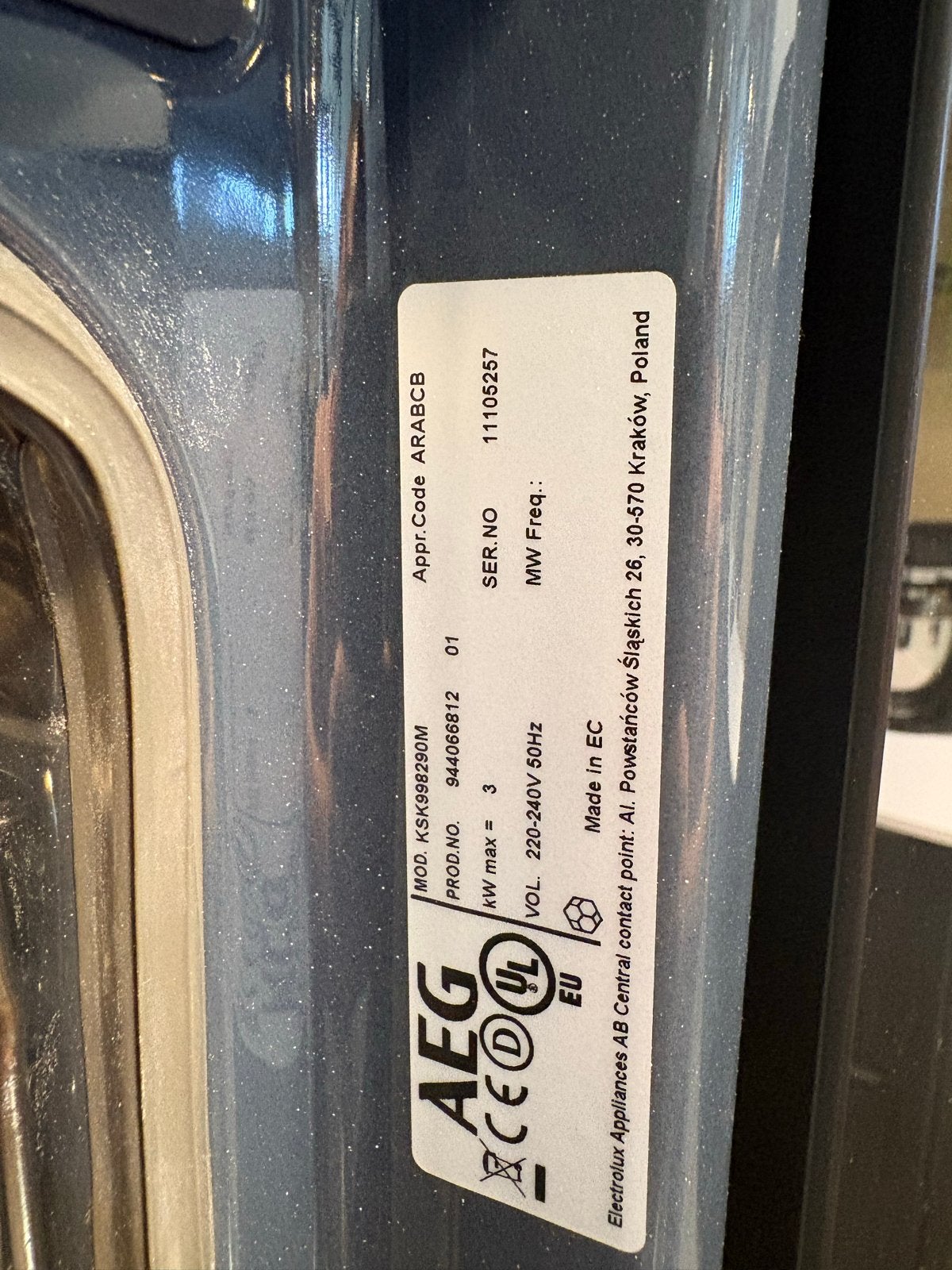 AEG KSK998290M Combi-stoomoven -  showroommodel, Witgoed en Apparatuur, 45 tot 50 cm, Nieuw, Ophalen of Verzenden, Combi-oven