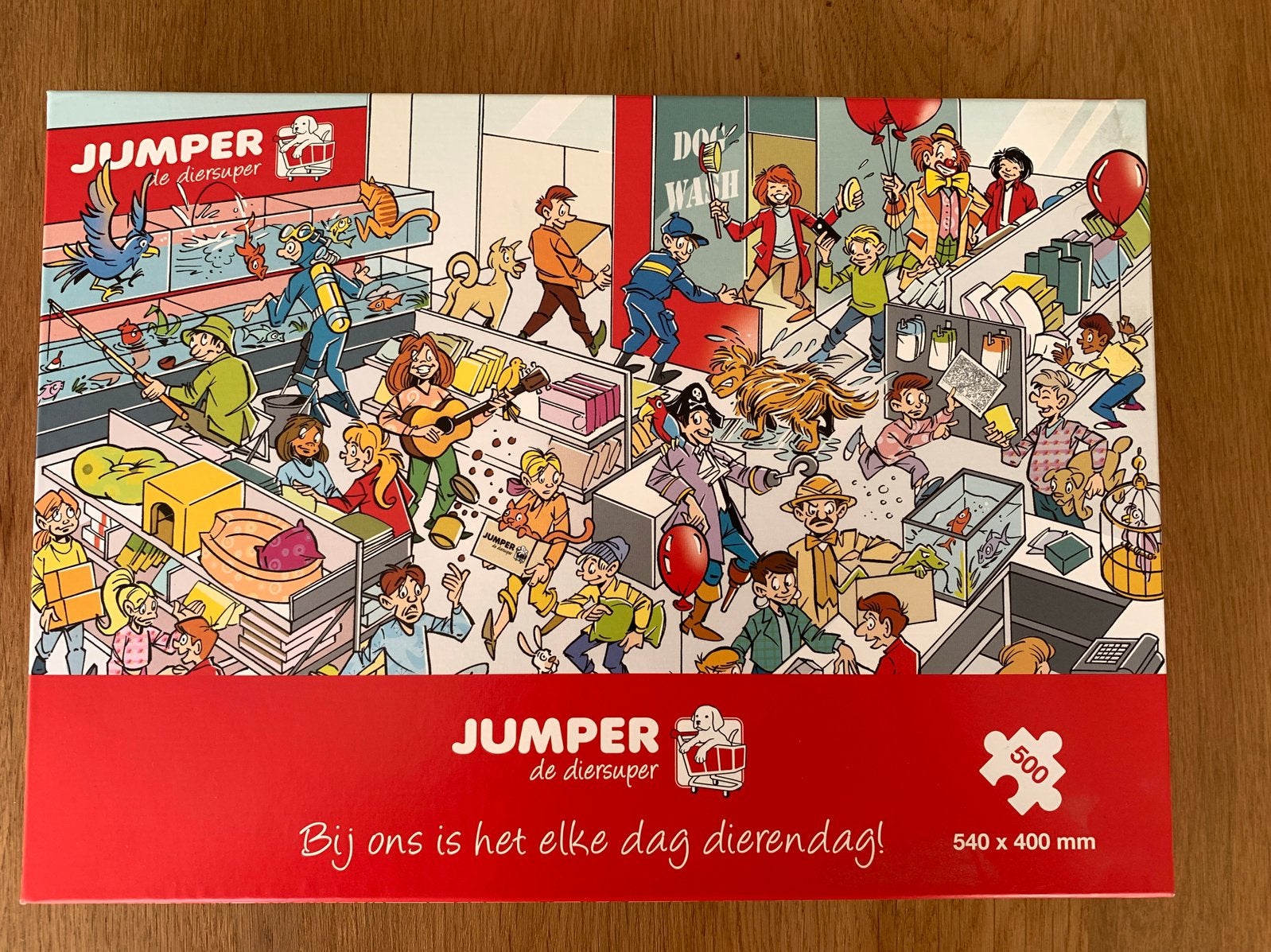 Jumper de diersuper puzzel 500 stukjes - Zo goed als nieuw, Hobby en Vrije tijd, Denksport en Puzzels, Ophalen of Verzenden, 500 t/m 1500 stukjes