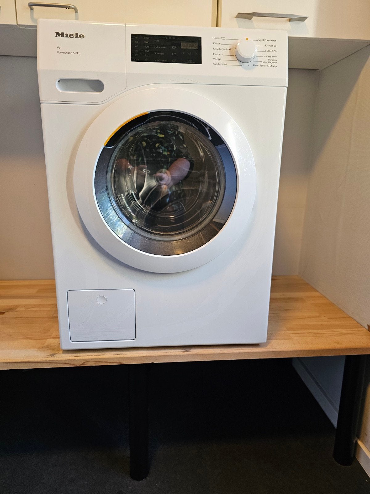 Miele wasmachine W1 Powerwash 8 kg, Ophalen, 1200 tot 1600 toeren, Gebruikt, 8 tot 10 kg