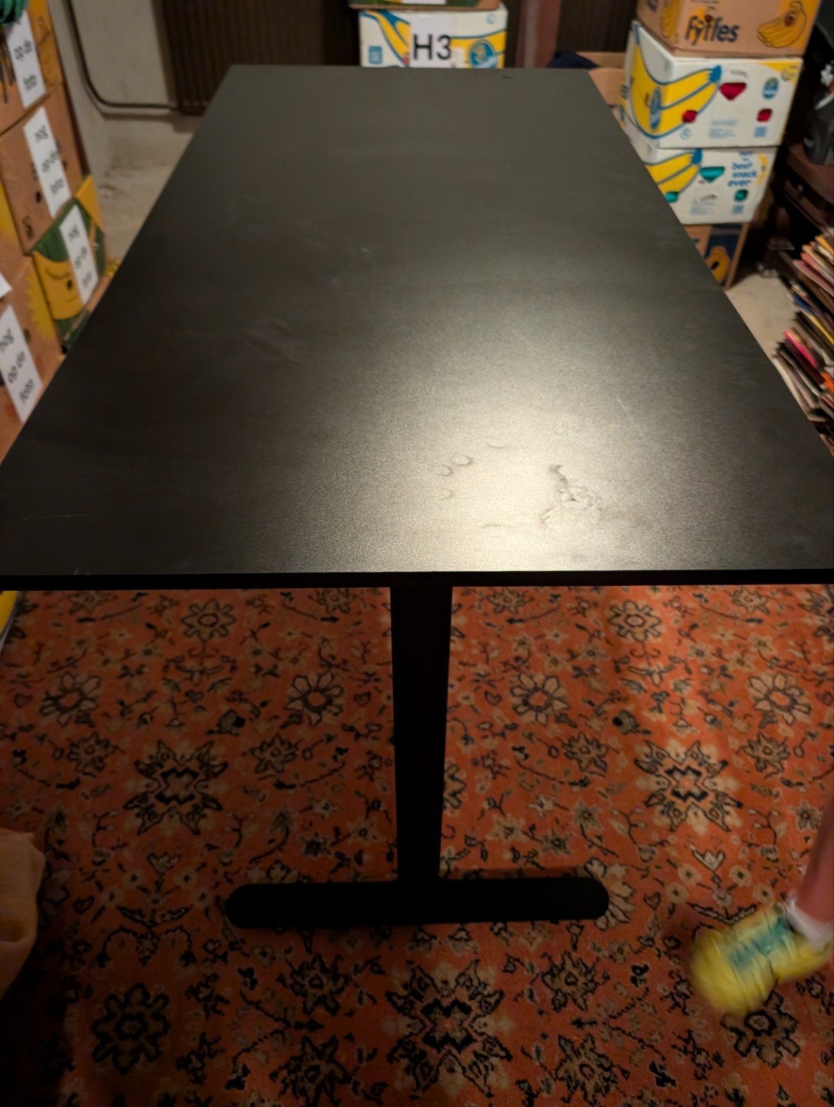 Zwart in hoogte verstelbaar bureau van de Ikea, Gebruikt, Tot twee personen, 50 tot 100 cm, Modern, Ergonomisch