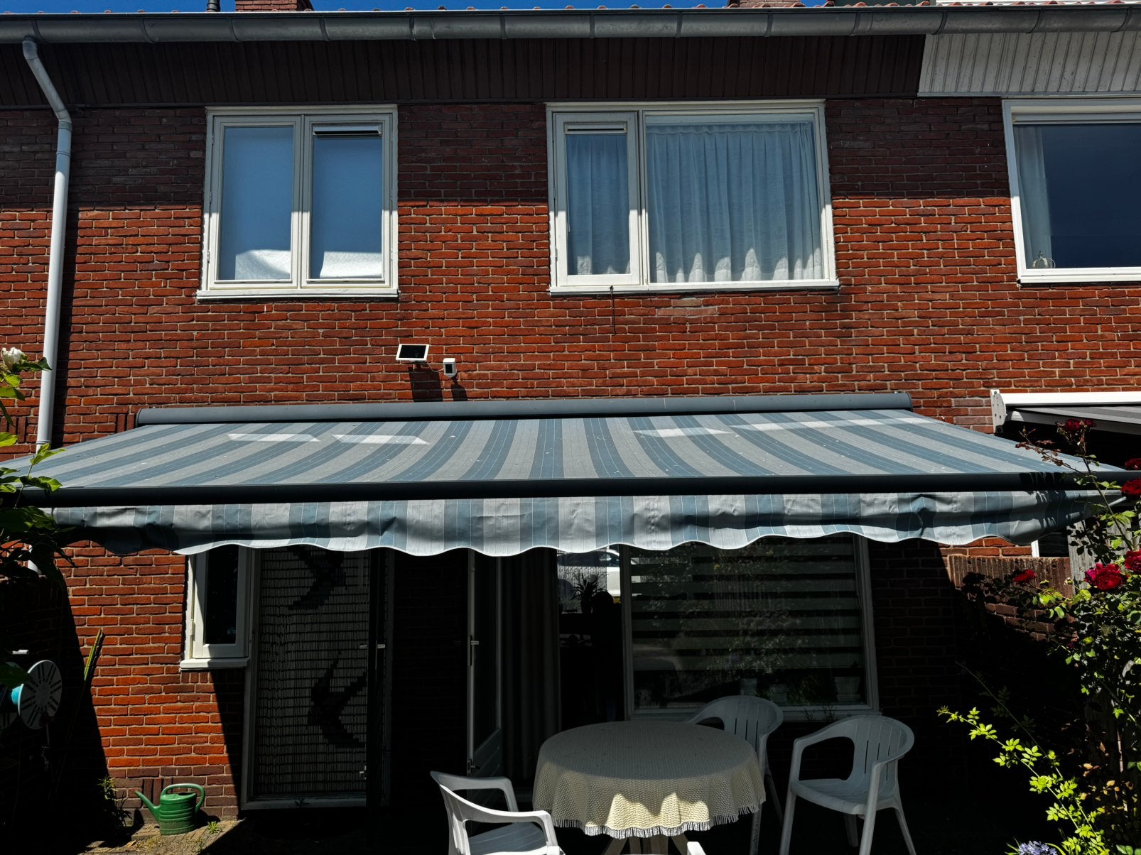 Zonnescherm elektrisch, Tuin en Terras, Zonneschermen, Ophalen, Gebruikt, 450 cm of meer, Elektrisch