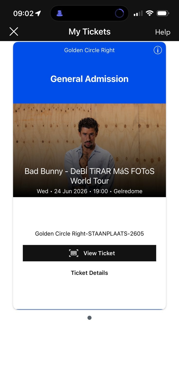 Bad Bunny Arnhem ticket 24.06, Eén persoon, Juni