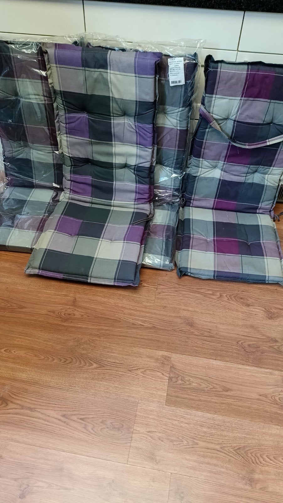 4 gekleurde tuinkussens paars grijs, Tuin en Terras, Ophalen, Nieuw