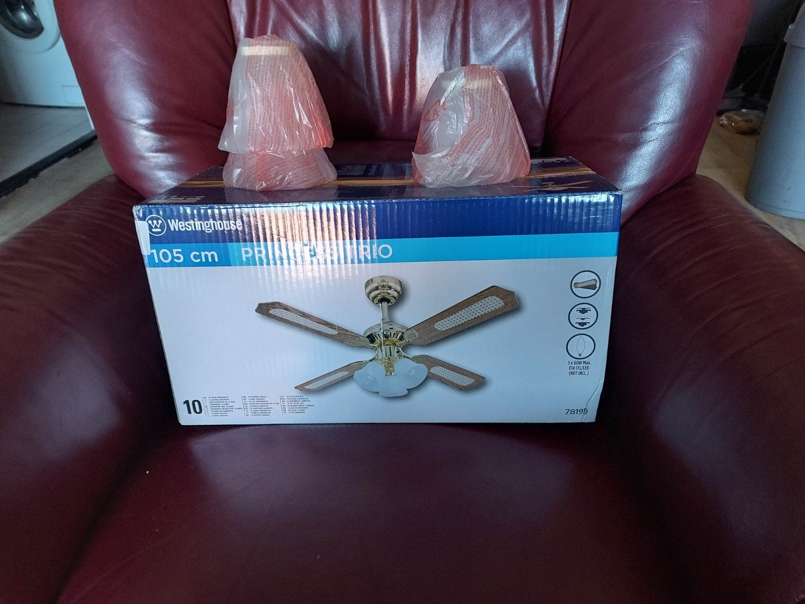 Nieuwe Westinghouse Princess Trio Plafondventilator 105cm, Ophalen of Verzenden, Nieuw, Plafondventilator