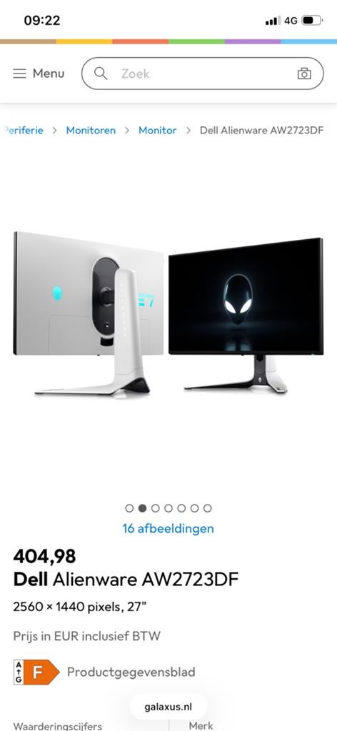 Alienware 280hz monitor, Ophalen, IPS, Full HD, Zo goed als nieuw