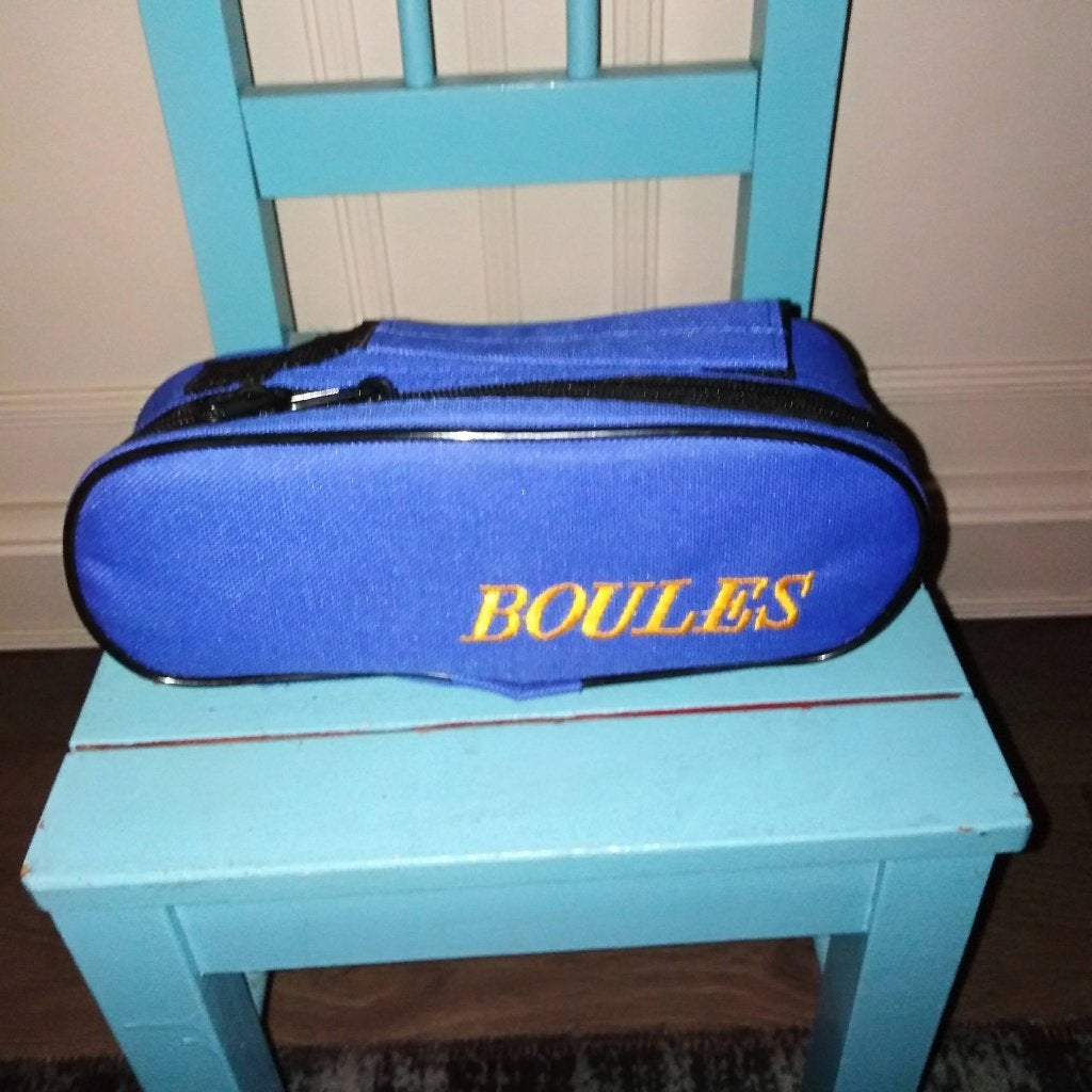 Jeu de boules ballen 3x in blauw tasje, Ophalen, Zo goed als nieuw