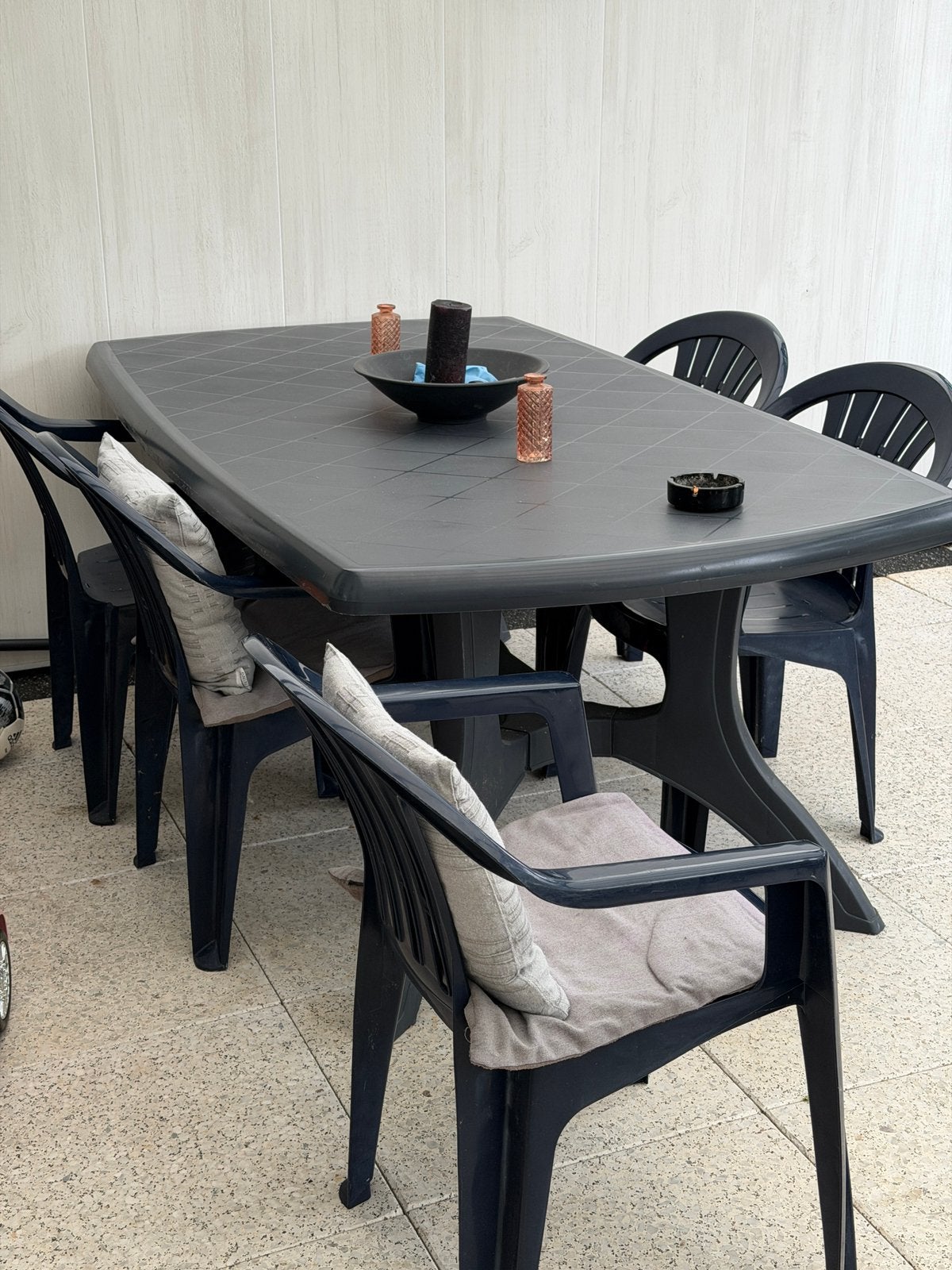 Tuinset met 5 stoelen, 5 zitplaatsen, Kunststof, Gebruikt, Ophalen of Verzenden
