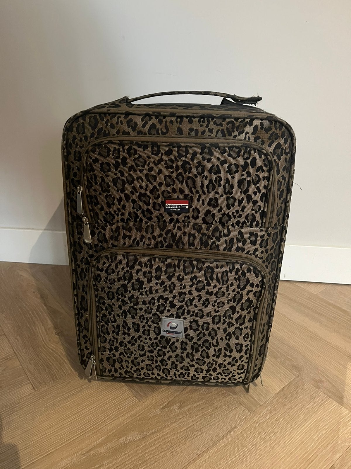 Princess reiskoffer met luipaardprint, Ophalen, 40 tot 60 cm, 30 cm of meer, Bruin