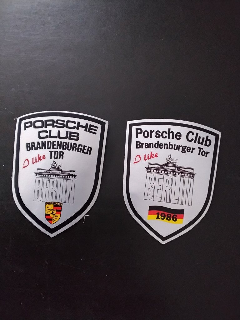 Porsche club sticker brandenburger tor berlijn 1986, Ophalen of Verzenden