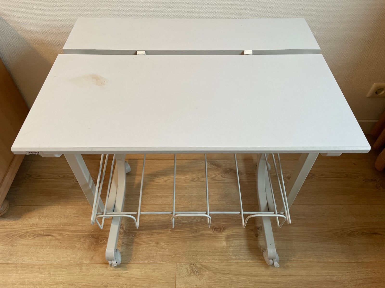 Compact wit printertafel, Ophalen, Gebruikt, Metaal, Overige merken