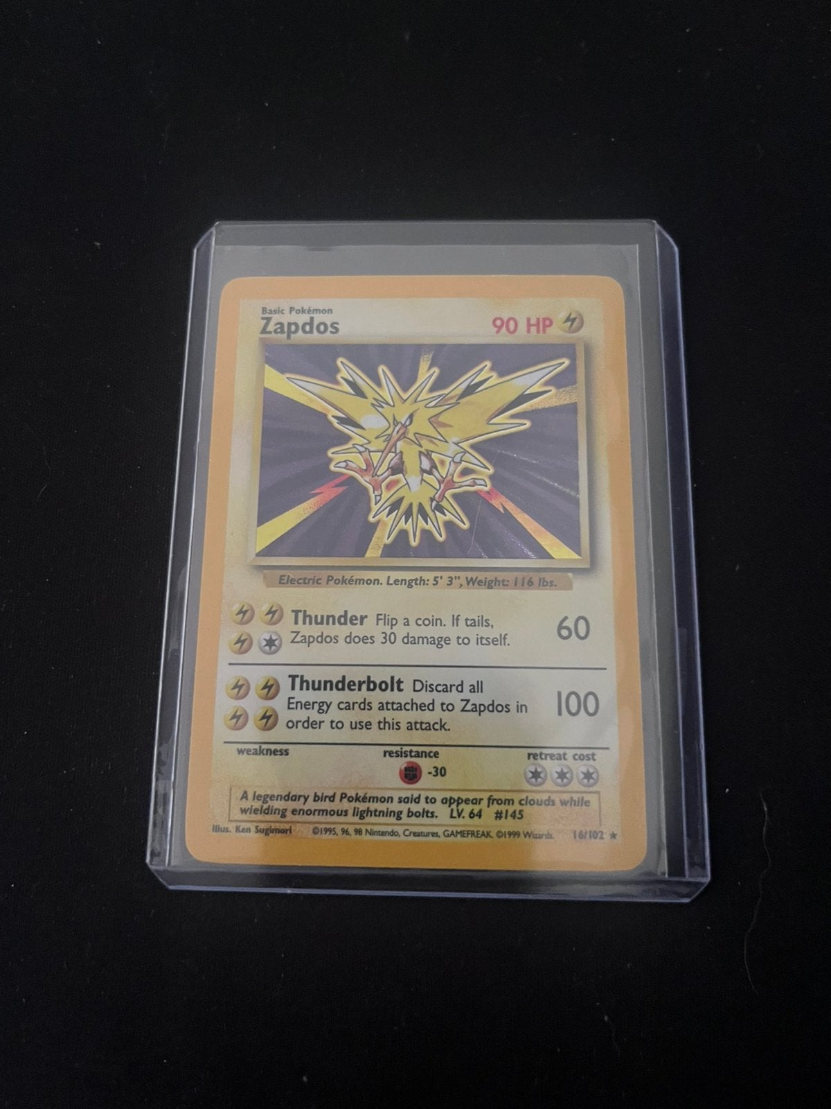 Pokemon Zapdos #16 Base Set, Ophalen of Verzenden, Zo goed als nieuw
