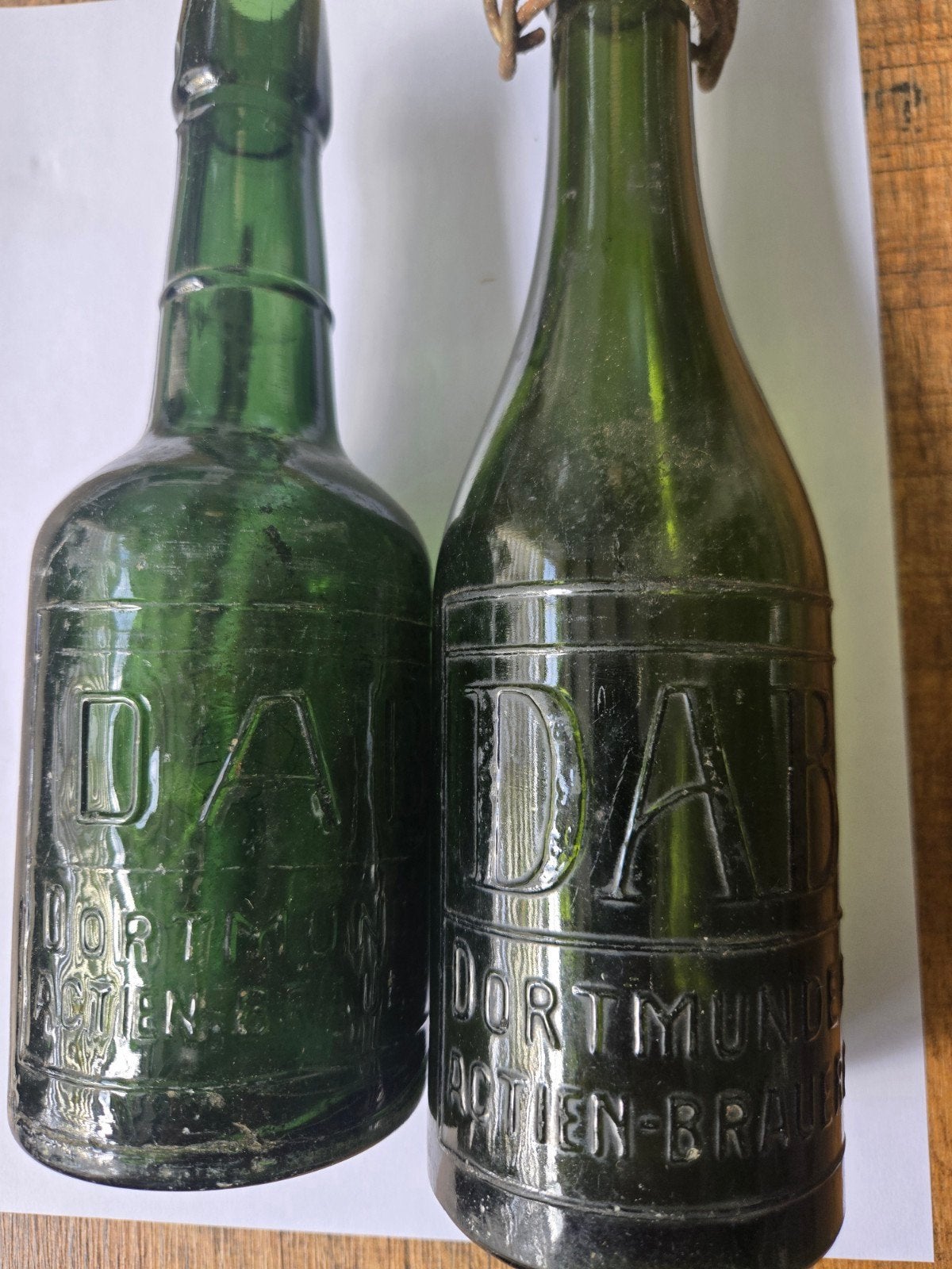 2 oude bierflessen Dortmunder actien brouwerij, Ophalen of Verzenden, Overige merken