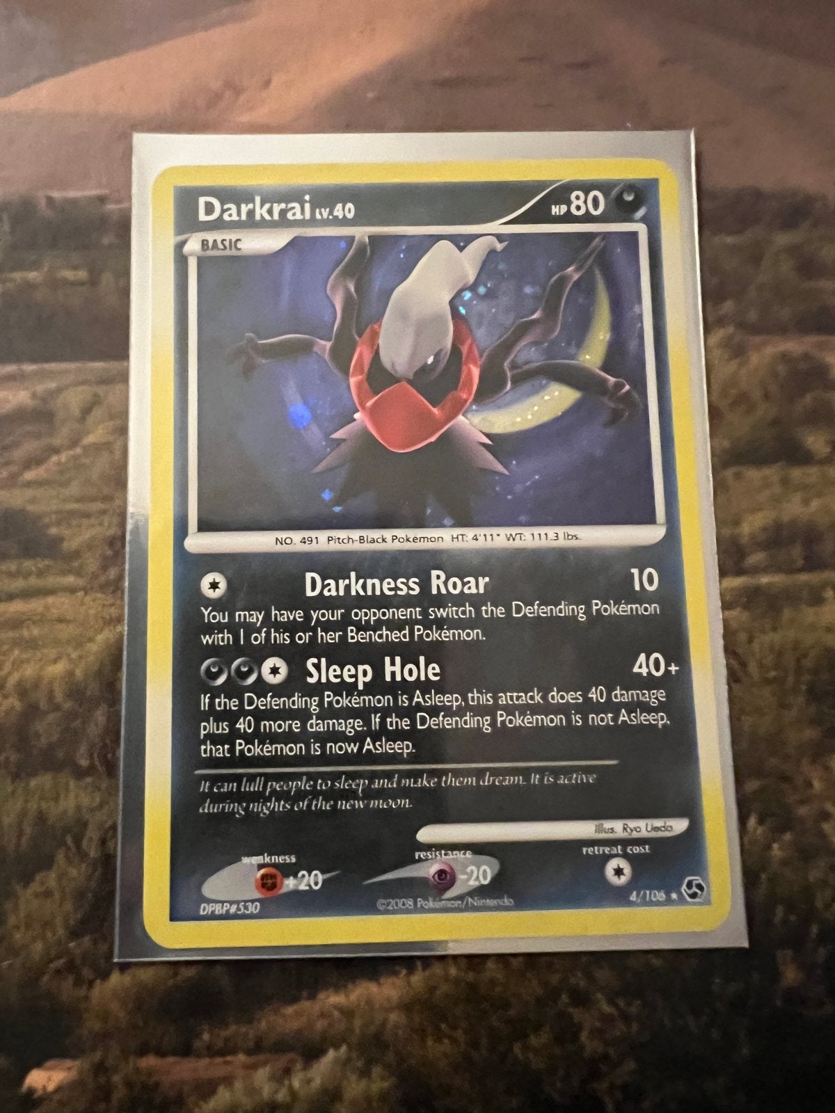 Darkrai Lv.40 Holo Rare 4/106 - Great Encounters (2008), Ophalen of Verzenden, Gebruikt, Losse kaart, Foil