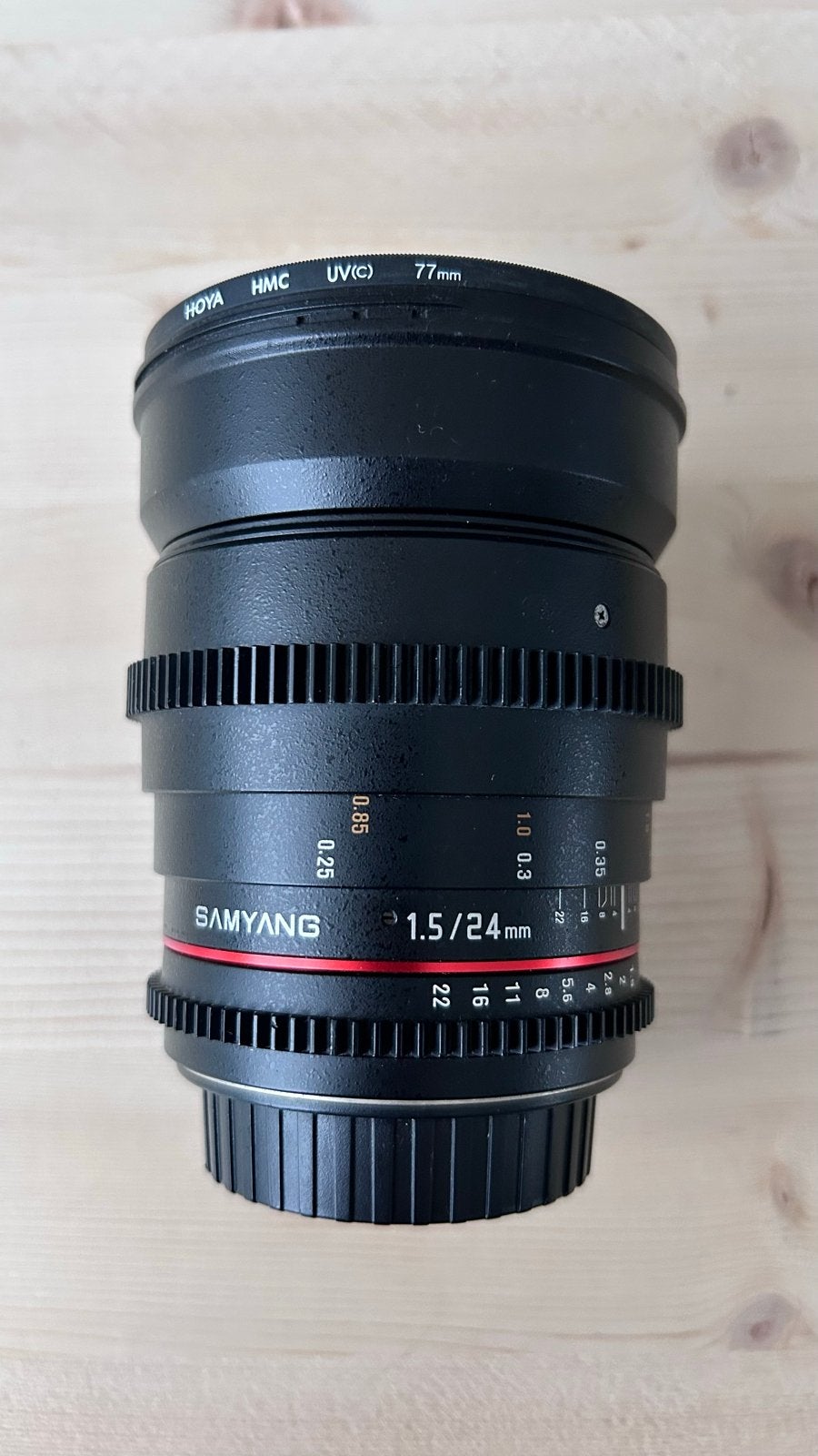 Samyang 24mm T1.5 Cine Lens - Perfect voor videografie, Audio, Tv en Foto, Samyang, Handmatige focus, Groothoeklens, Ophalen of Verzenden