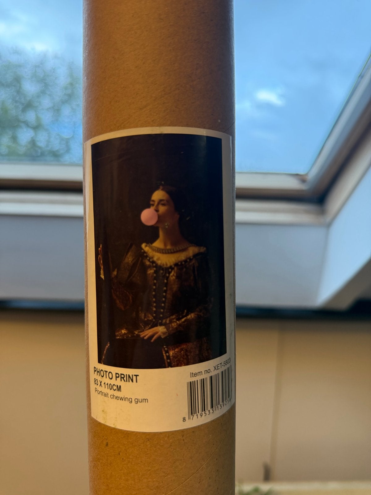 Fotoprint: Portret met kauwgom - 83 x 110 cm, Ophalen of Verzenden, Foto, Fotografie