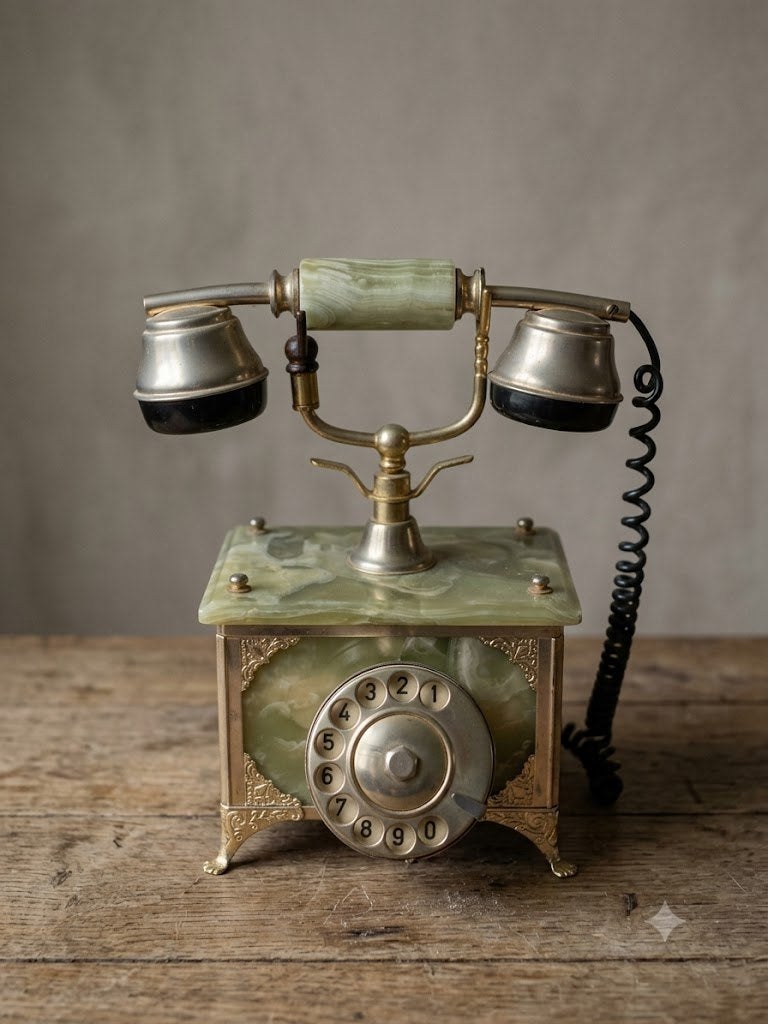 Vintage marmeren onyx telefoon. Prachtig!, Ophalen of Verzenden