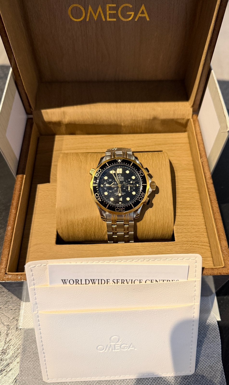 Omega Seamaster Diver 300M Chronograaf Staal/Goud, Sieraden, Tassen en Uiterlijk, Horloges | Heren, Staal, Polshorloge, Ophalen of Verzenden