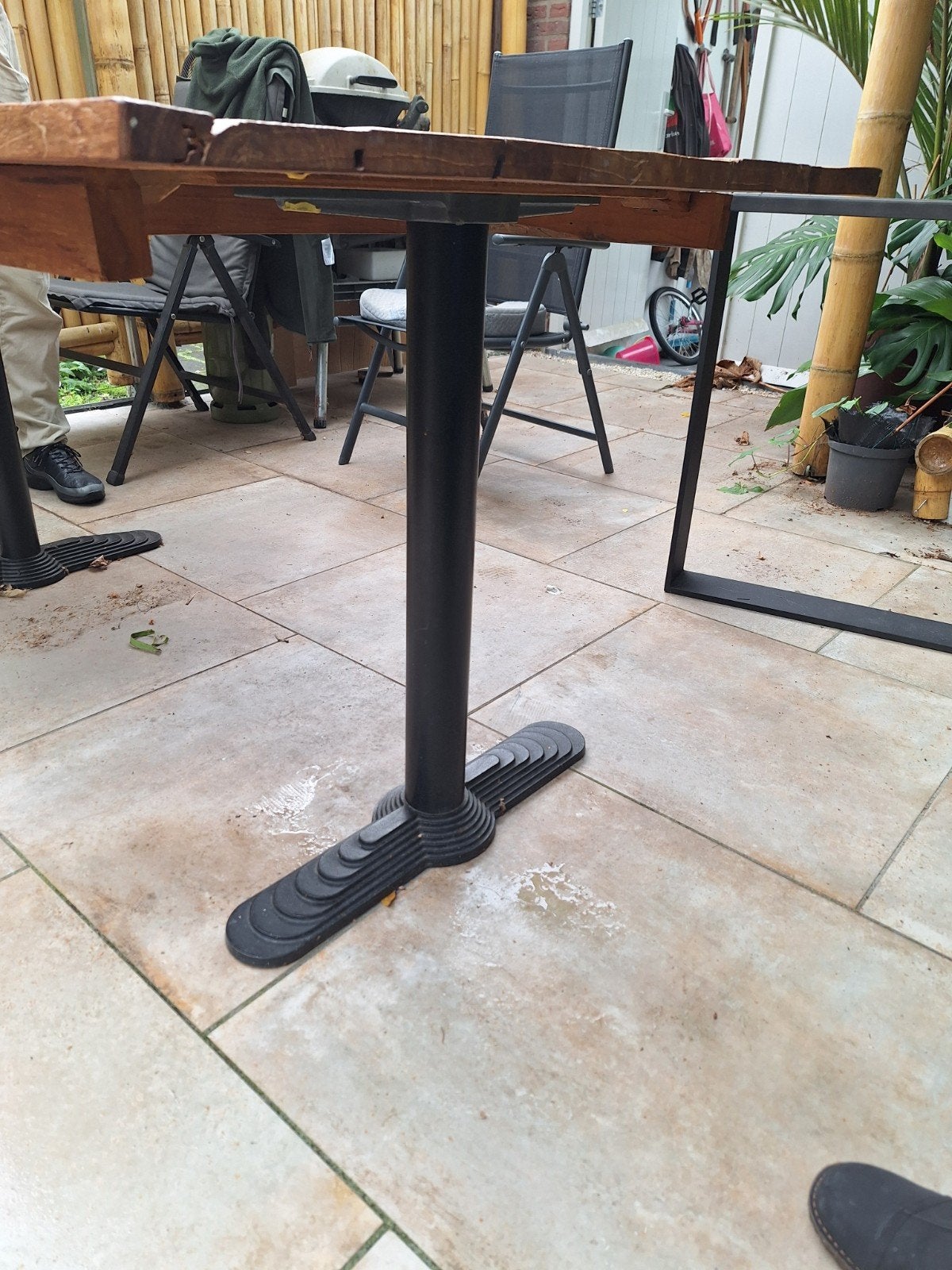Stalen Zwarte Tafelpoten Uniek Design, Tafelpoot, Gebruikt, 50 tot 100 cm, Rond