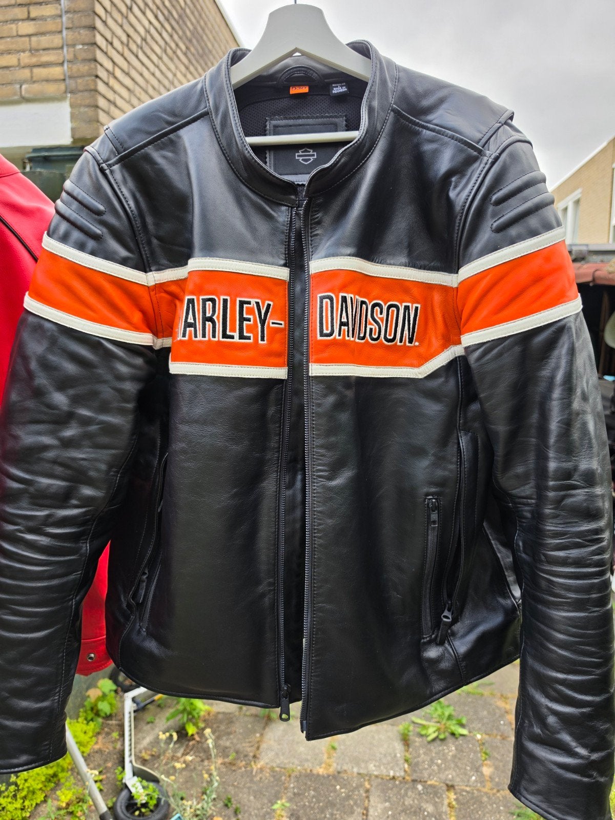 Harley-Davidson trenton riding jacket leer L ZGAN, Motoren, Heren, Jas | leer, Harley Davidson, Ophalen of Verzenden