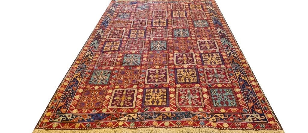 Perzisch tapijt Kelim Soumak 205 x 131/Handgeweven wol kleed, 100 tot 150 cm, Www.simatapijten.nl, Nieuw, Ophalen of Verzenden