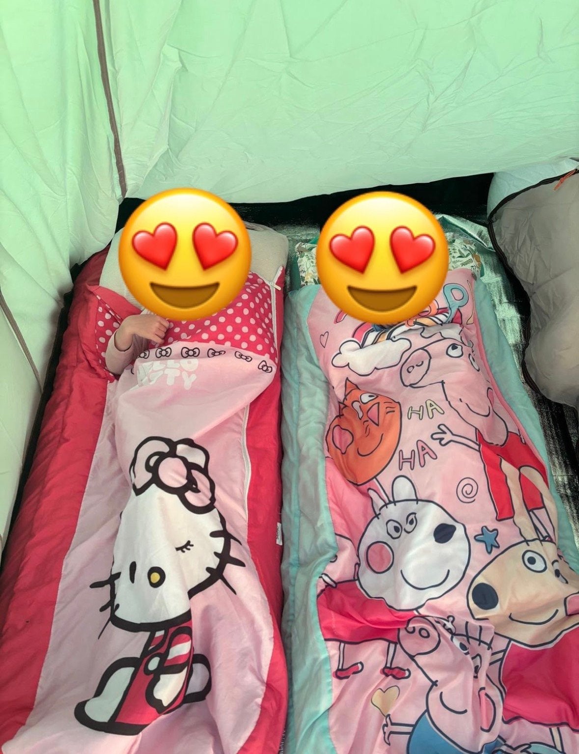 2x Readybed (luchtbed en slaapzak) Hello Kitty en Peppa Pig, Ophalen of Verzenden, Zo goed als nieuw, 1-persoons