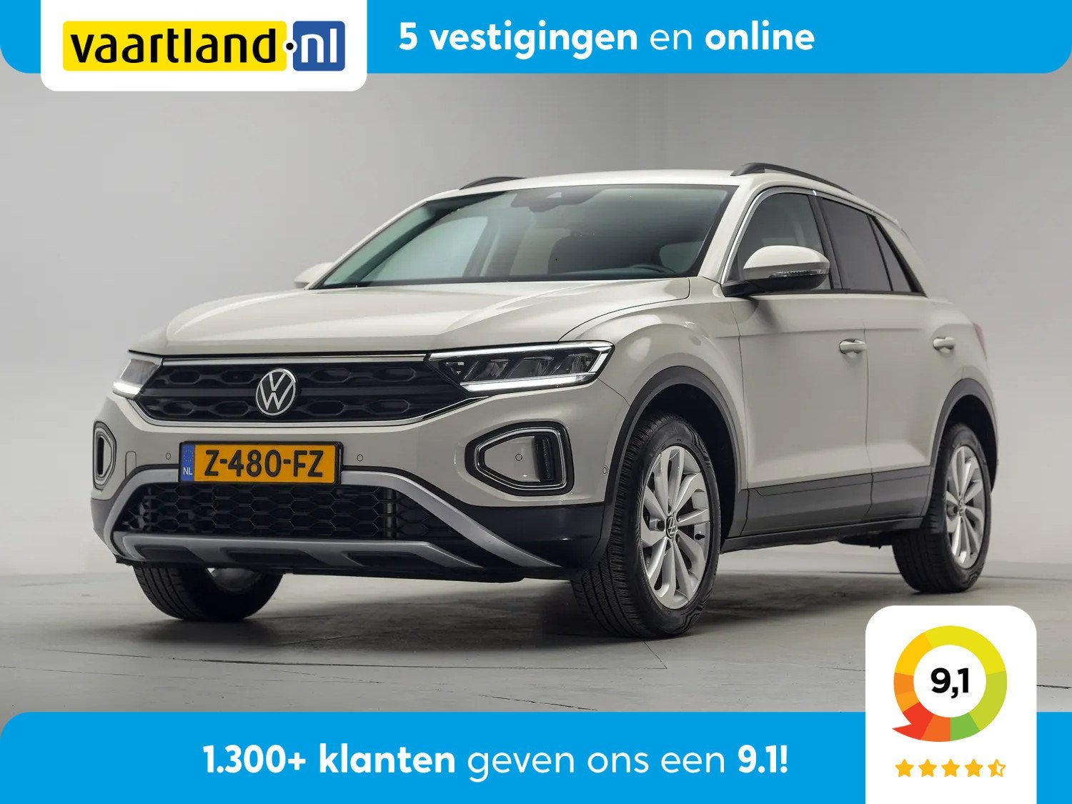 Volkswagen T-Roc 1.0 TSI Life [ LED Apple/Android Camera Cli, Auto's, Gebruikt, 1192 kg, Origineel Nederlands, Bedrijf
