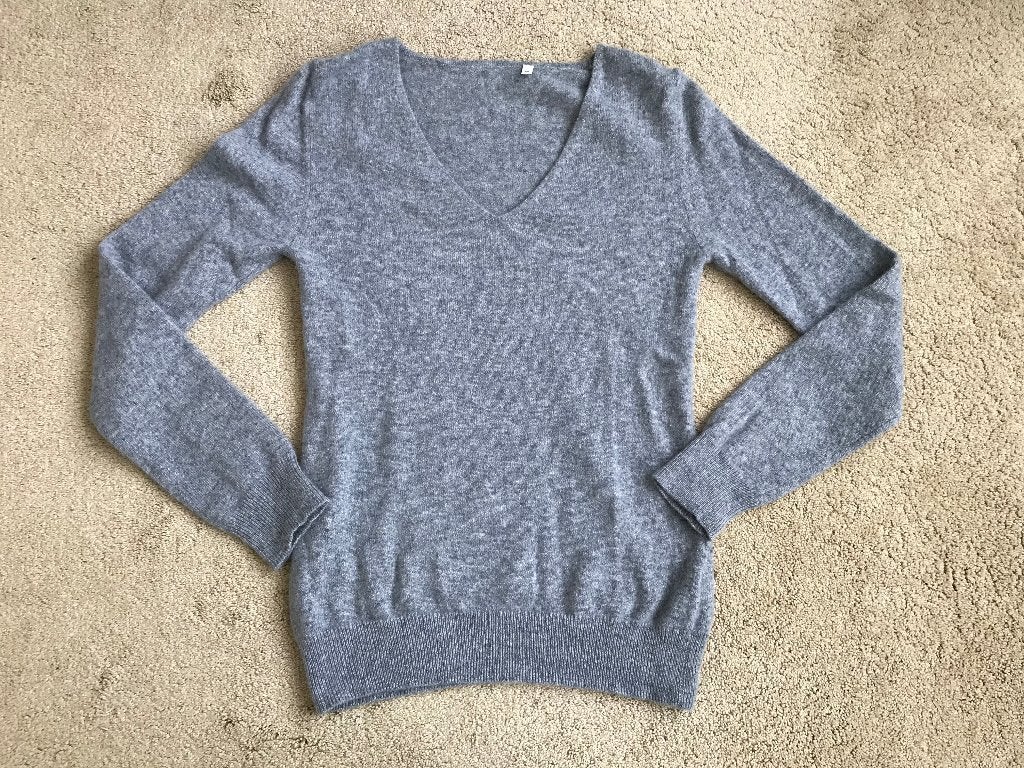 C&A Pure Cashmere V-hals Trui - Grijs - Maat XS, Verzenden, Gedragen, Maat 34 (XS) of kleiner, Grijs