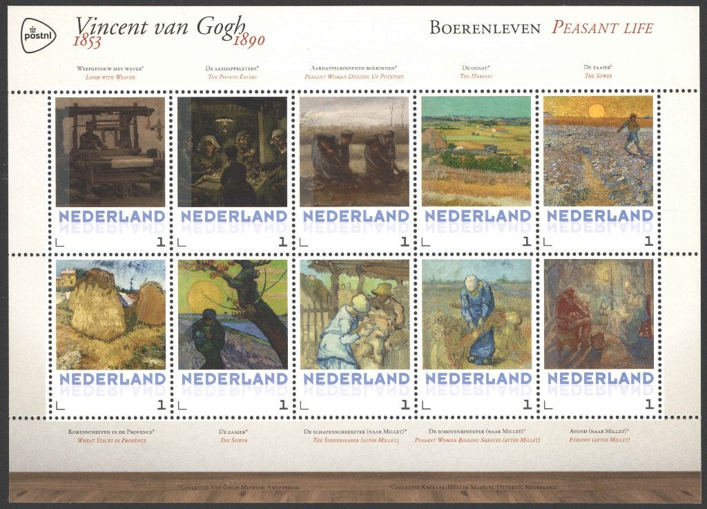 Postzegels Vincent van Gogh: Boerenleven, Ophalen of Verzenden, Na 1940, Postfris