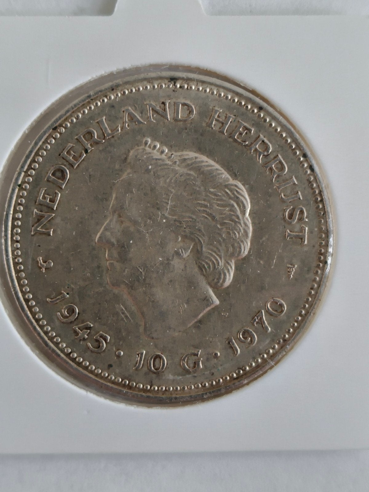 Nederland 10 gulden 1970 Nederland Herrijst, Koningin Juliana, Verzenden, Zilver, Losse munt
