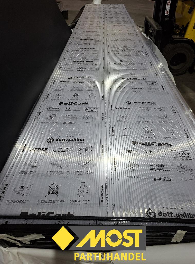 Polycarbonaat platen 16 mm helder 125 x 700 cm, Ophalen, Nieuw, Overige materialen