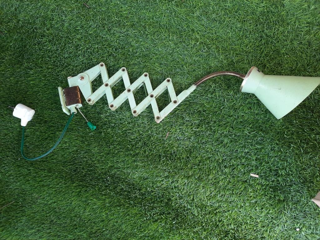 Vintage uitschuifbare wandlamp - mintgroen, Ophalen of Verzenden