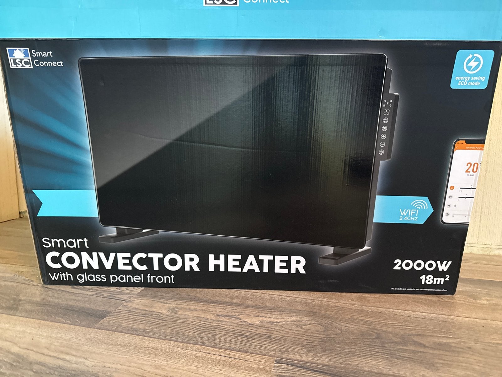 LSC Smart Convector Heater 2000W met glasplaat, 30 tot 80 cm, Ophalen of Verzenden, 60 tot 150 cm, 800 watt of meer