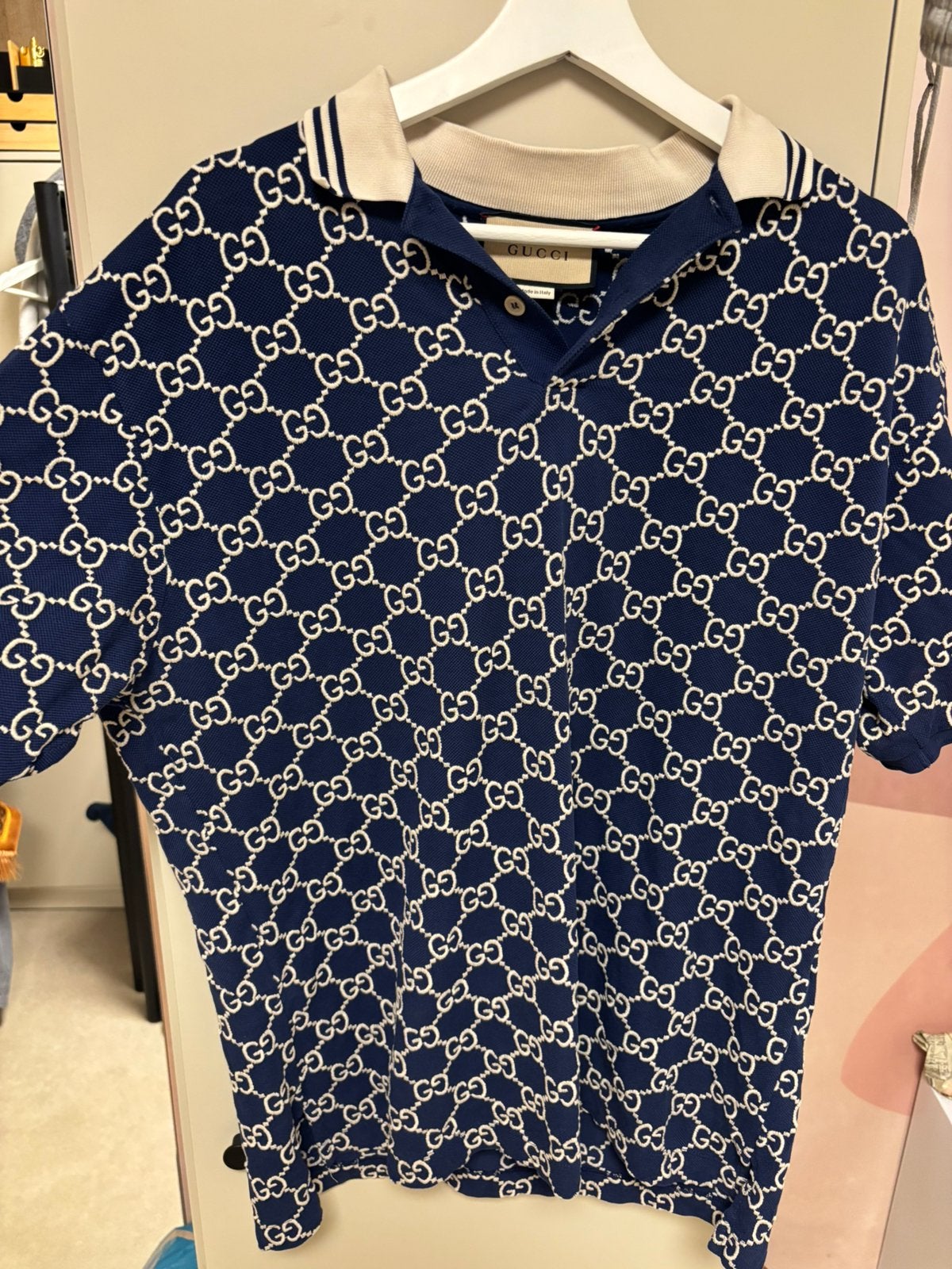 Gucci Lido Poloshirt Heren Blauw, Kleding | Heren, Polo's, Ophalen of Verzenden, Zo goed als nieuw, Maat 56/58 (XL), Blauw