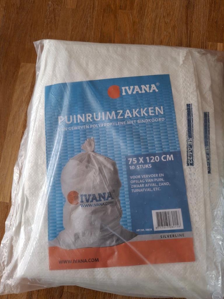 Ivana Puinruimzakken 75x120 cm - 10 stuks, Ophalen, Nieuw