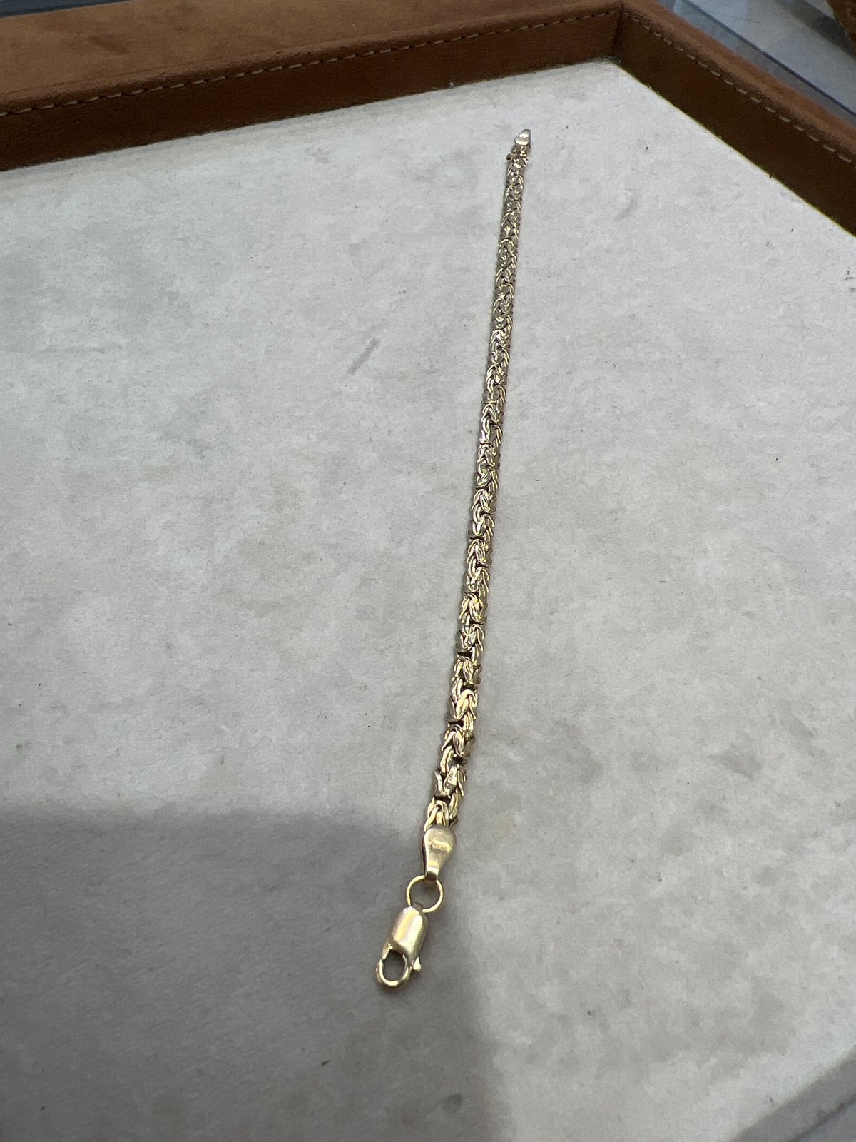 14k Gouden Platte Koningschakel Armband, Ophalen of Verzenden, Gebruikt, Goud