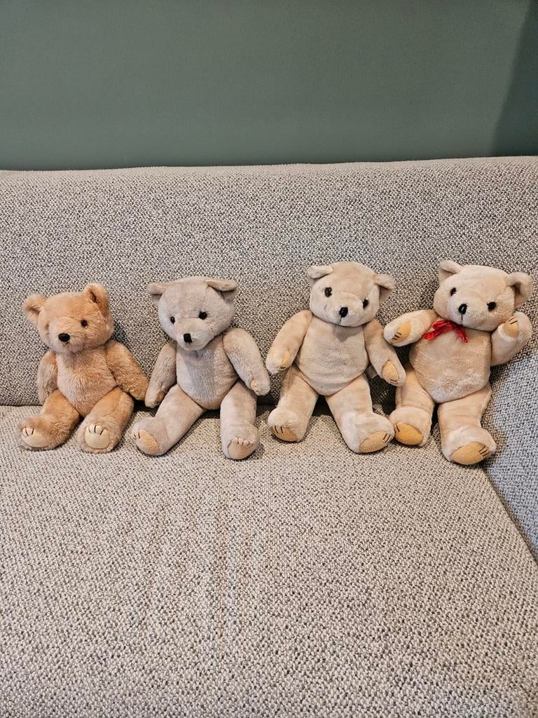 4 oude teddyberen., Verzamelen, Ophalen of Verzenden, Gebruikt, Stoffen beer, Overige merken