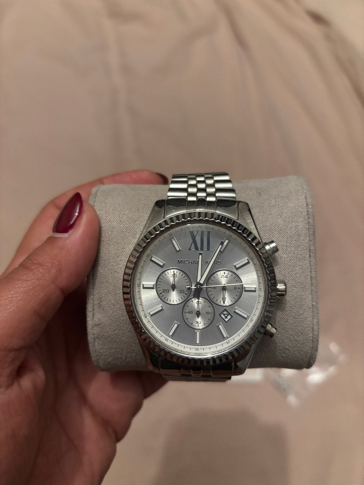 Michael Kors Unisex Horloge Zilver - Verstelbaar met Extra S, Sieraden, Tassen en Uiterlijk, Overige merken, Staal, Gebruikt, Polshorloge