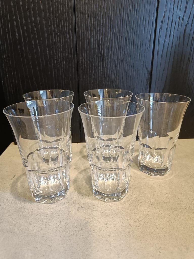 Set van 5 vintage glazen, Bohemia Cristal, Antiek en Kunst, Antiek | Glas en Kristal, Ophalen
