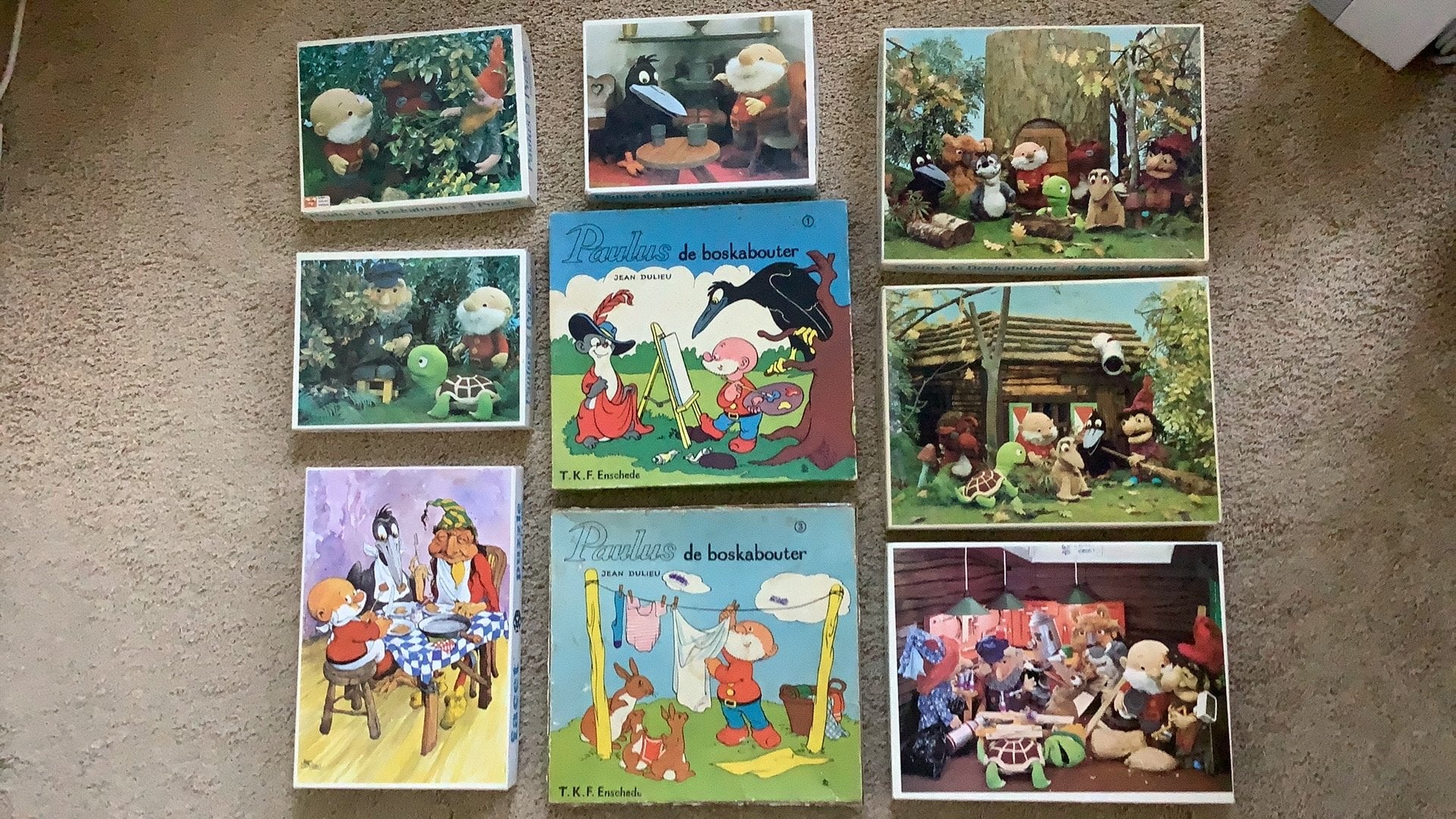 9 puzzles van Paulus de Boskabouter, Ophalen of Verzenden, Overige figuren, Gebruikt, Overige typen