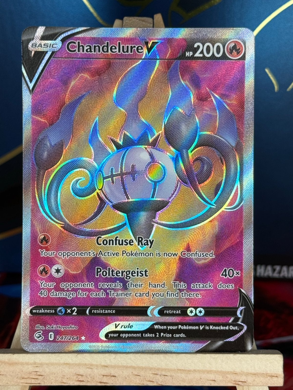 Chandelure V #247 | Pokemon Fusion Strike, Verzenden, Zo goed als nieuw, Losse kaart, Foil
