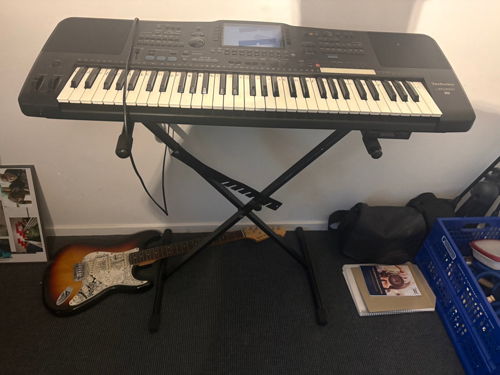 Beginners keyboard, Muziek en Instrumenten, Keyboards, Ophalen, 61 toetsen, Zo goed als nieuw, Met standaard