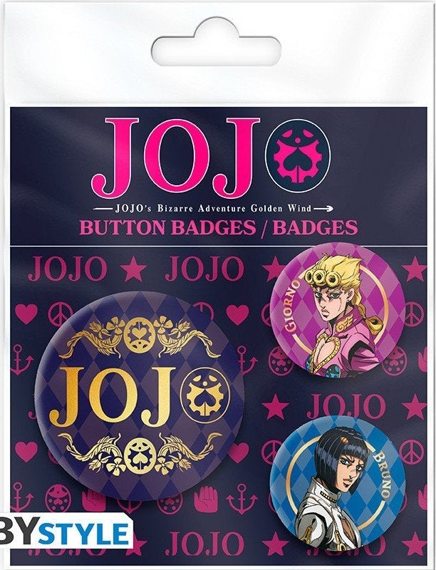 JoJo's Bizarre Adventure badge pack Golden Wind, Verzamelen, Speldjes, Pins en Buttons, Nieuw, Button, Figuurtje, Ophalen of Verzenden