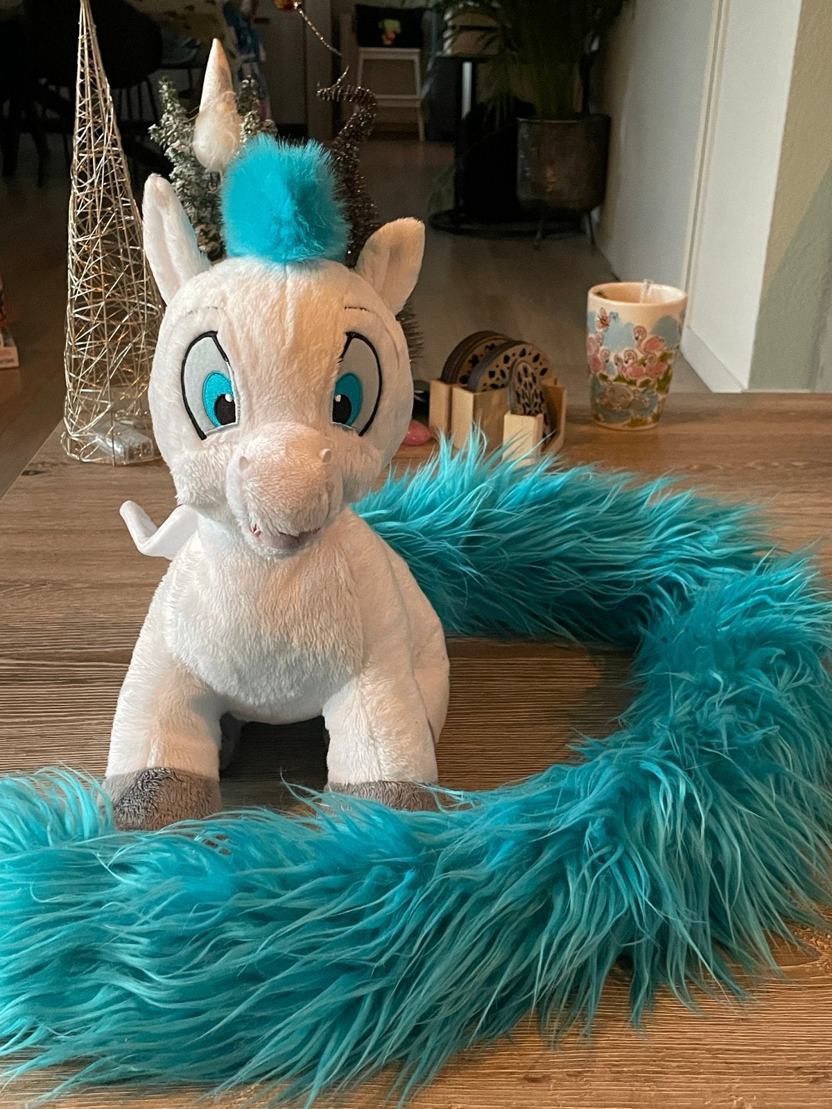 Disney Pegasus knuffel met lange staart - Disneyland Parijs, Paard, Disney, Ophalen of Verzenden, Wit