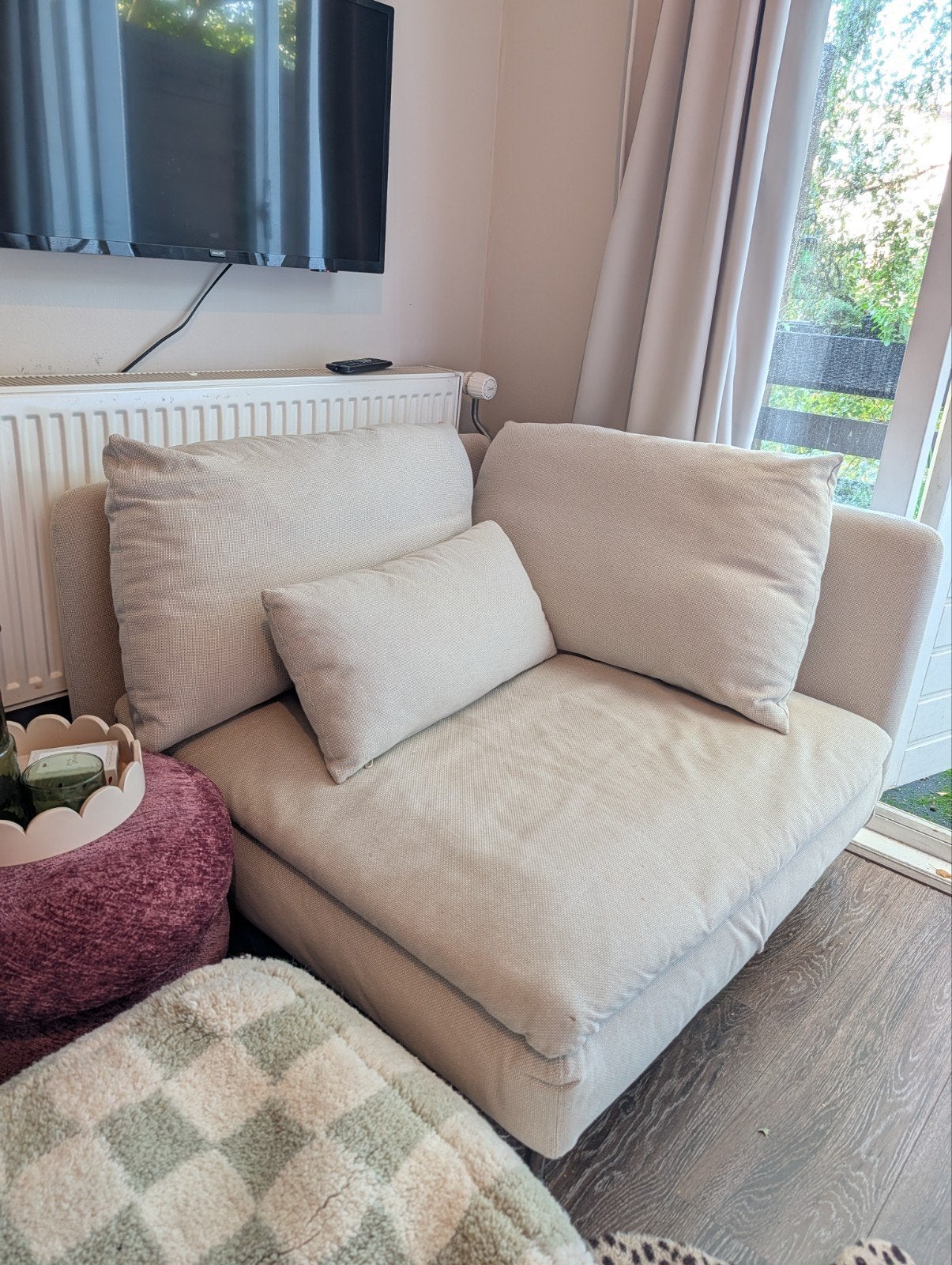 Ikea Söderhamn bank hoekdeel - Beige, Ophalen, Gebruikt, Eenpersoons, 75 tot 100 cm