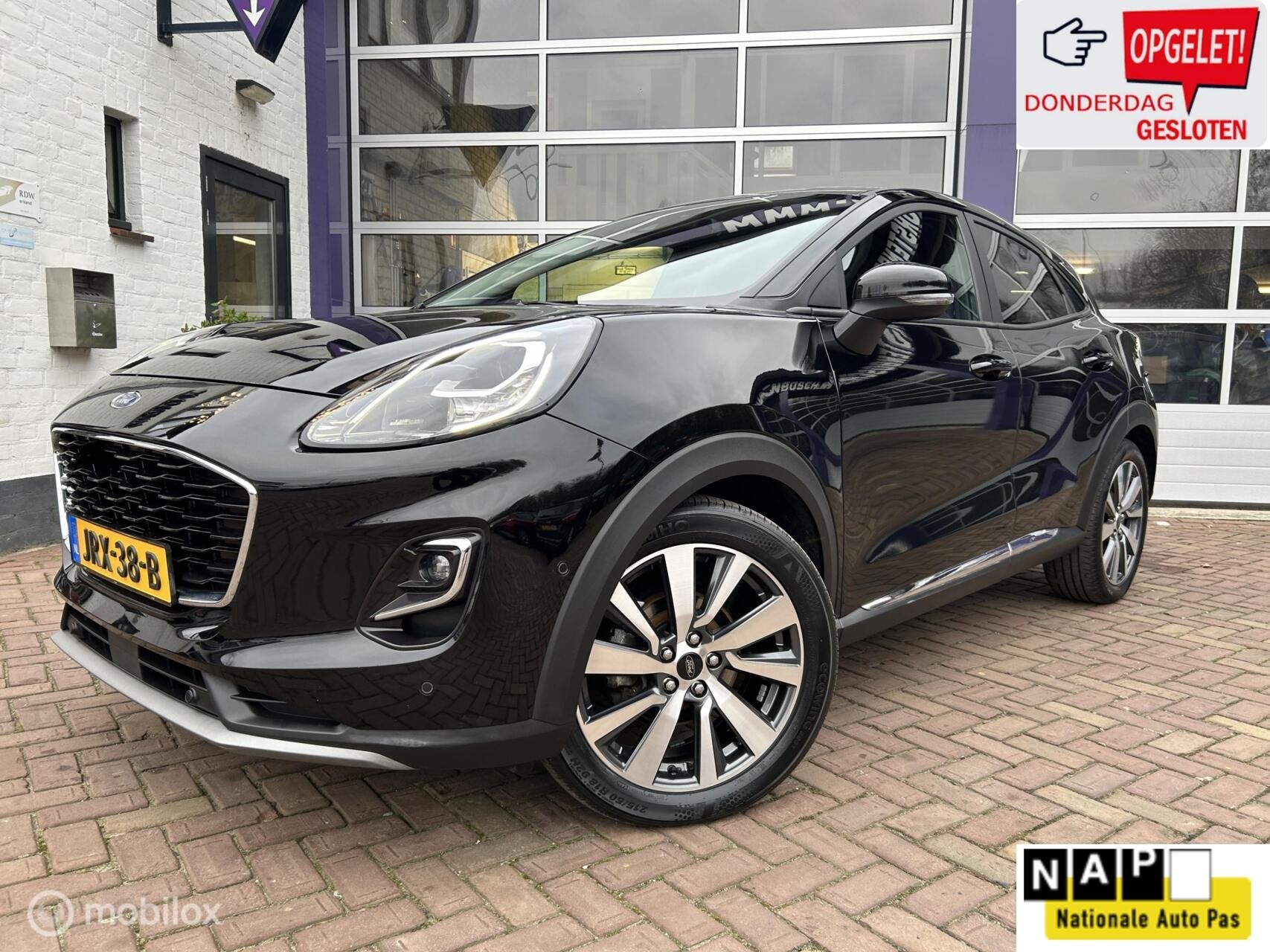 Ford Puma 1.0 EcoBoost Hybrid ST-Line * NAVI * TREKHAAK *, Auto's, Voorwielaandrijving, Euro 6, Zwart, Bedrijf